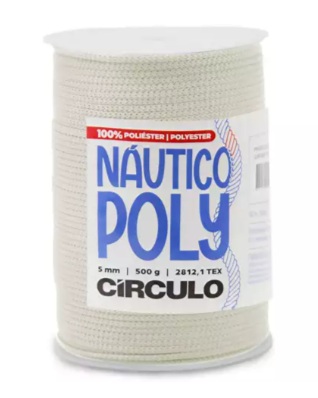 FIO NÁUTICO POLY 5MM COR 1074 CREME 500G COM 182 MTS