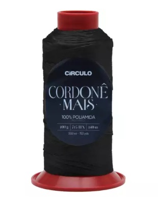 FIO CORDONÊ MAIS CÍRCULO COR 8990 PRETO 140 MTS