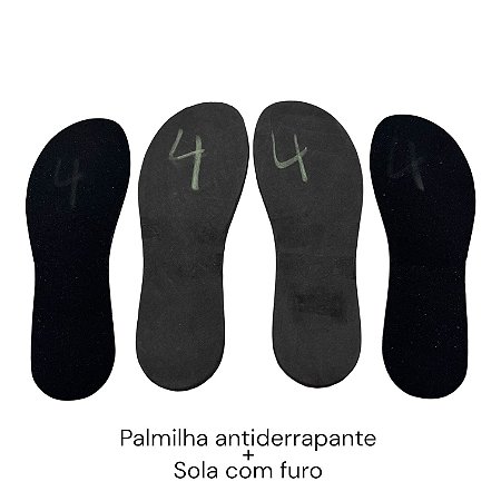 Sola em EVA com Palmilha Antiderrapante cor preto