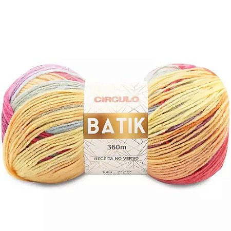 FIO BATIK CIRCULO 100G COR 9506 SEREIA AMARELA VERDE ROSA
