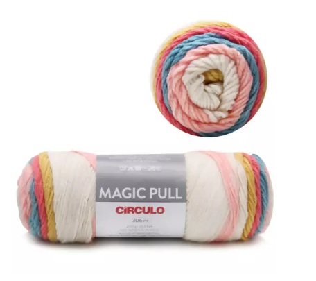 FIO MAGIC PULL 306 MTS CIRCULO COR 9026 MESCLA AQUARELA