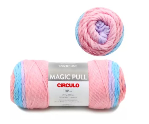 FIO MAGIC PULL 306 MTS CIRCULO COR 8265 MESCLA EFEITO LAVANDA