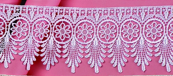 BORDADO GP051 COR 001 BRANCO 8CM LARG 10 MTS ARTEPUNTO