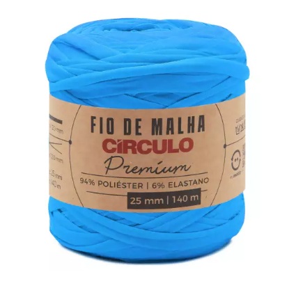 FIO DE MALHA PREMIUM 25MM CÍRCULO 140 MTS COR 786 AZUL TROPICAL