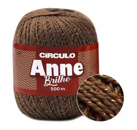 CIRCULO ANNE BRILHO COR 7382 CHOCOLATE OURO 500 M