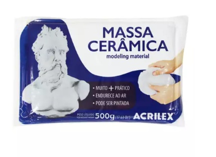 MASSA CERÂMICA 500 GR BRANCO ACRILEX