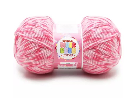 FIO MAIS BEBÊ CORES 100G COR 9119 MESCLA BELADONA ROSA/PINK
