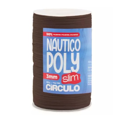 FIO NÁUTICO POLY SLIM 3MM COR 7382 CHOCOLATE 500G COM 350 MTS