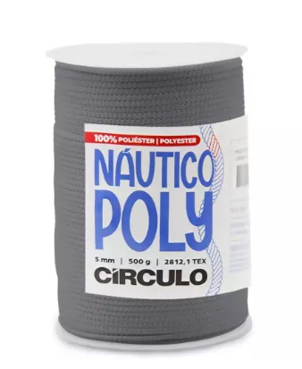 FIO NÁUTICO POLY 5MM COR 8214 ALUMINIO 500G COM 182 MTS