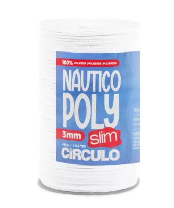 FIO NÁUTICO POLY SLIM 3MM COR 8001 BRANCO 400G COM 350 MTS
