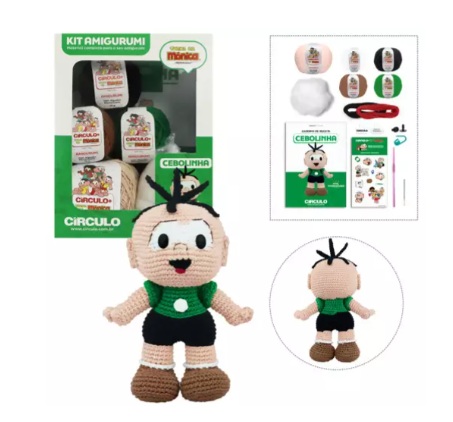 KIT AMIGURUMI TURMA DA MÔNICA COR 2 CEBOLINHA