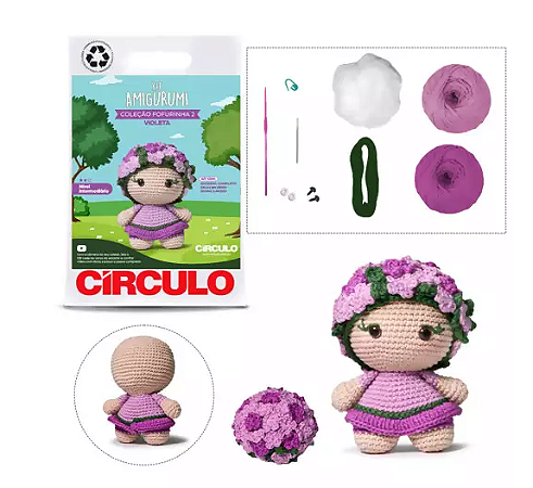 Kit Amigurumi Coleção Fofurinha cor 5 Violeta