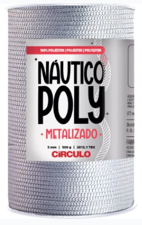 FIO NÁUTICO POLY METALIZADO 5MM COR 8139 LUMINA 500G COM 177 MTS