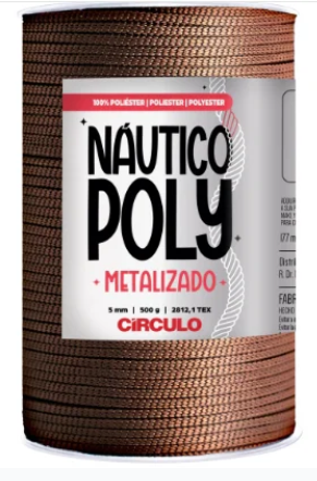 FIO NÁUTICO POLY METALIZADO 5MM COR 7149 CHALÉ 500G COM 177 MTS