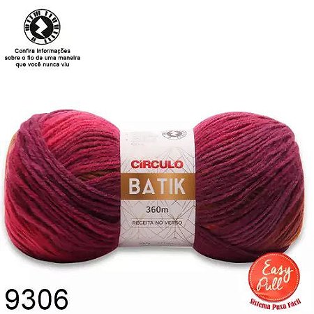 FIO BATIK CIRCULO 100G COR 9306 CAQUI LARANJA ROXO