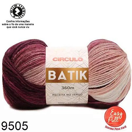 FIO BATIK CIRCULO 100G COR 9505 AMEIXA ROSA