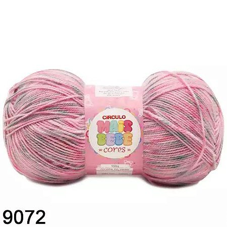 FIO MAIS BEBÊ CORES 100G COR 9072 MESCLA ROSA INCA