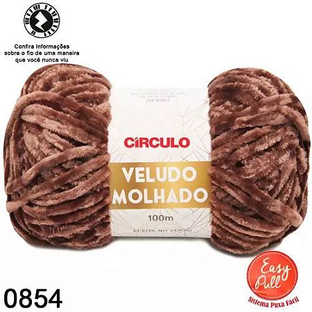 FIO VELUDO MOLHADO 100 MTS CIRCULO COR 854 CHOCOLATE