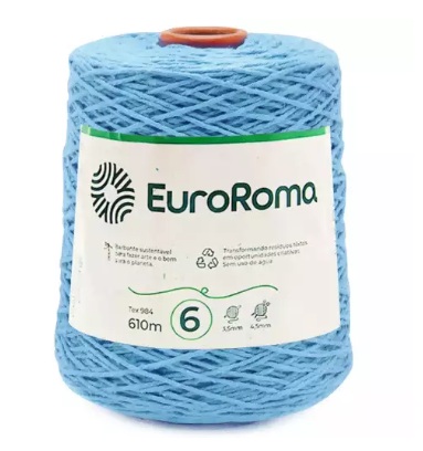 BARBANTE EUROROMA 600 GR FIO 6 COR 901 AZUL PISCINA 610 METROS