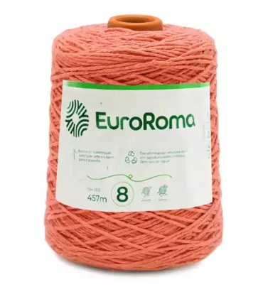 BARBANTE EUROROMA 600 GR FIO 8 COR 750 LARANJA 457 METROS