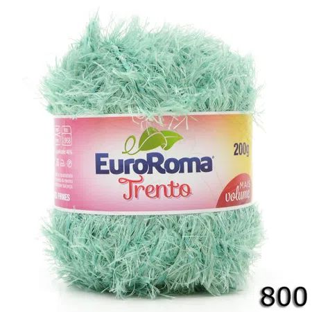 EUROROMA TRENTO 200 GR FIO 6 COR 800 VERDE AGUA CLARO