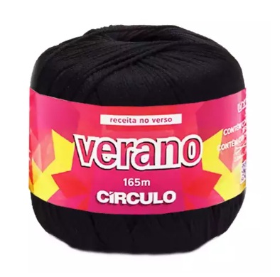 LINHA CROCHE VERANO 165 MTS COR 0610 PRETO