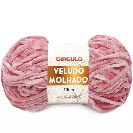 FIO VELUDO MOLHADO 100 MTS CIRCULO COR 844 ROSA ANTIGO