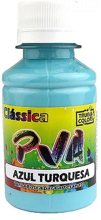 TINTA PVA FOSCO TRUE COLORS COR 7241-NOVO AZUL TURQUESA 100 ML