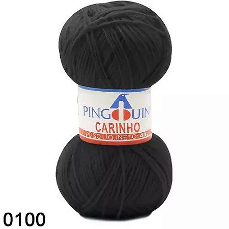 FIO CARINHO PINGOUIN COR 100 PRETO 40 G