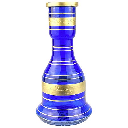Vaso ZH Sino Stripes Gold 30cm - Azul