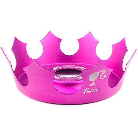 Prato Coroa Rei Médio 19cm - Barbie Rosa