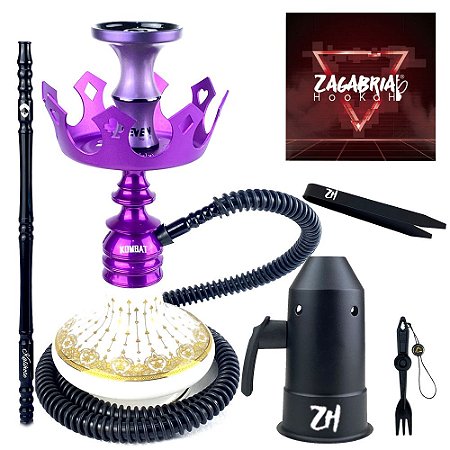 Kit Narguile Completo Amazon Kombat - Roxo KIT575