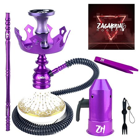 Kit Narguile Completo Amazon Kombat - Roxo KIT574