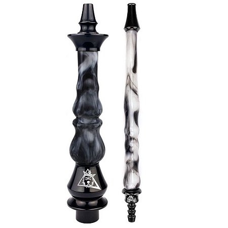 Kit Stem Narguile Nayb Manic + Piteira Nayb - Black White