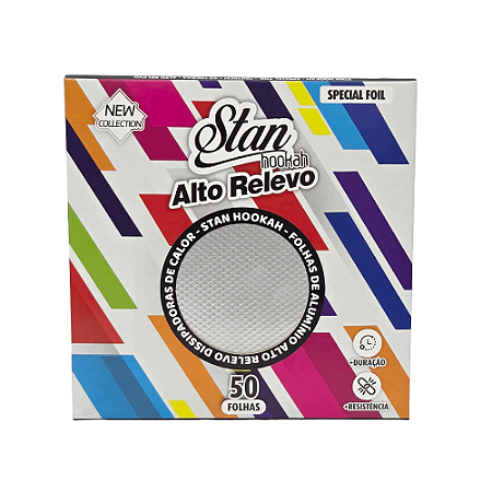 Papel Alumínio Stan Hookah Alto Relevo 50 Folhas