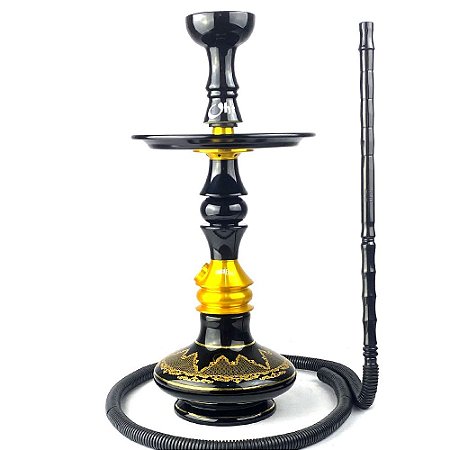 Kit Narguile Completo Marakah Umbrella Nano - Dourado/Preto KIT759