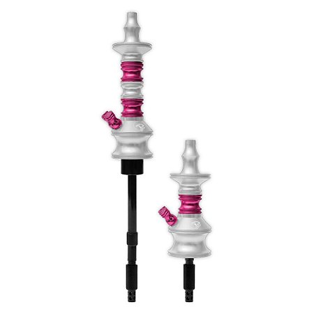 Stem Narguile Zeus Smart 2 Respiros - Branco Gelo Fosco/Rosa