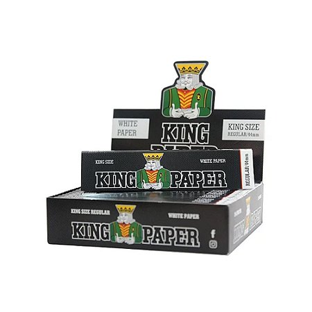 Seda King Paper King Size White Regular 44MM (Caixa C/ 20 Livretos De 33 Folhas)
