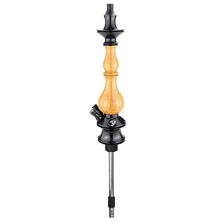 Stem Narguile Zeus Hookah New Edition 2 Respiros - Preto Brilho/Natural