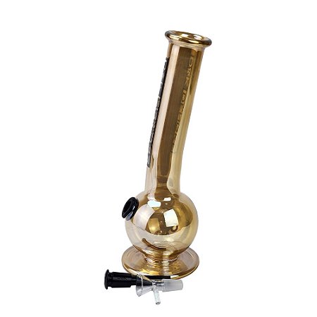 Bong De Vidro DK Bola Curve Metálico 30cm - Ambar