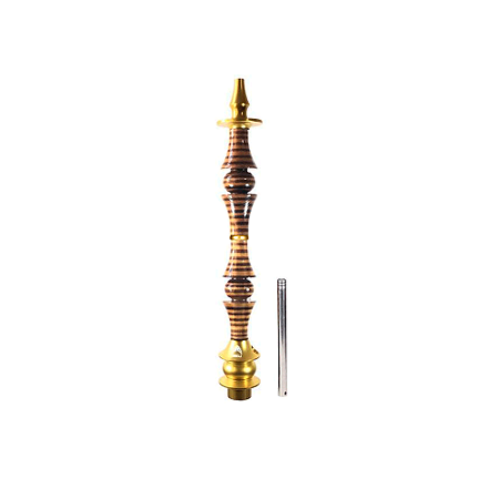 Stem Narguile Marajah Hookah Umbrella Grande Dourado/Marrom Stripes