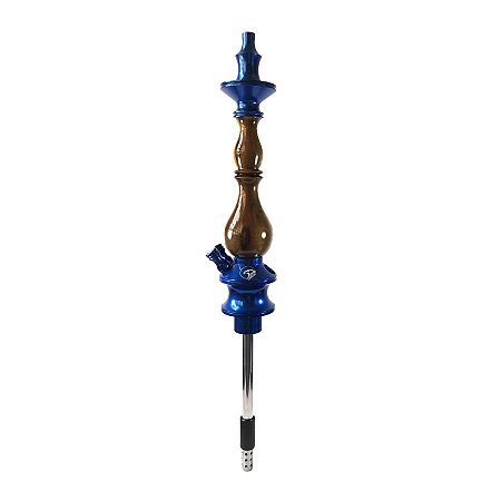 Stem Narguile Zeus Hookah New Edition 2 Respiros - Azul Escuro Brilho/Imbuia