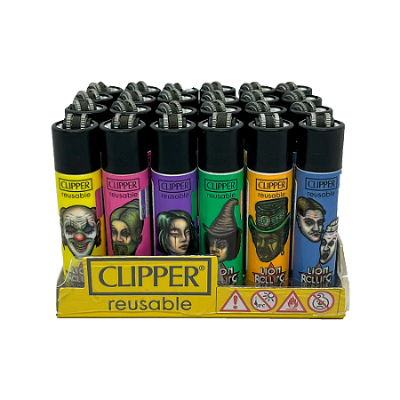 Display Isqueiro Clipper Lion Circus Colorido (Display C/24un)