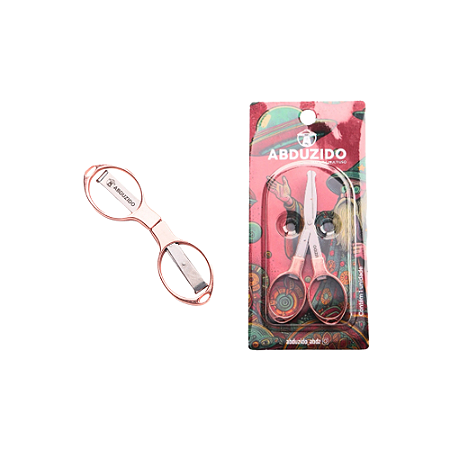 Tesoura ABDZ Dobrável Round Metal - Rosê