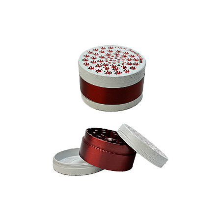 Dichavador De Metal DK Amsterdam White - Vermelho Várias Folhas