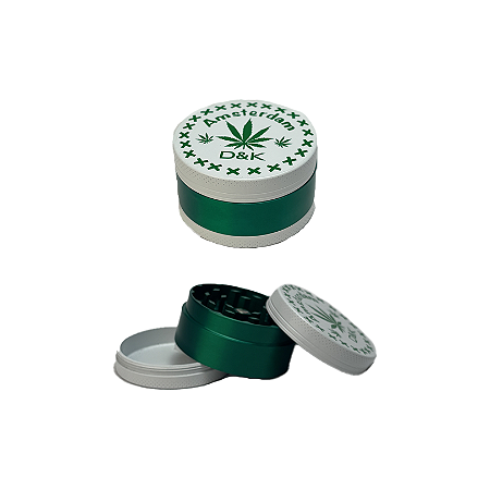 Dichavador De Metal DK Amsterdam White - Verde 3 Folhas