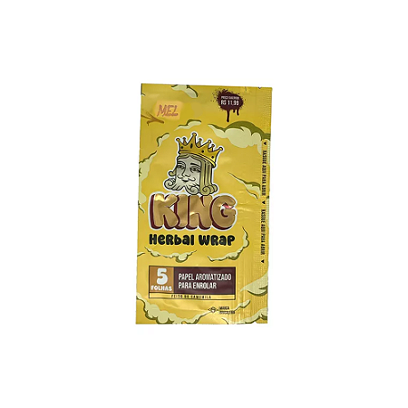 King Herbal Wrap - Mel (Pacote com 5 Folhas)