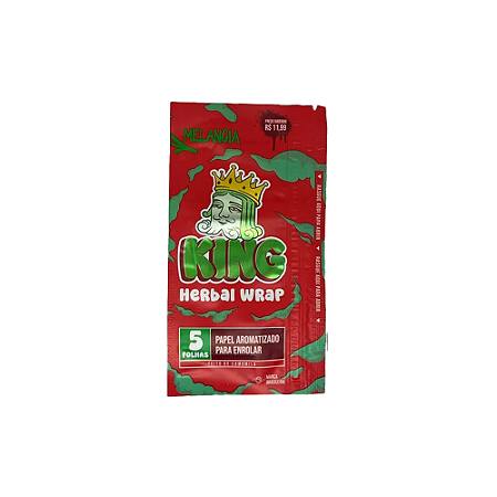 King Herbal Wrap - Melancia (Pacote com 5 Folhas)