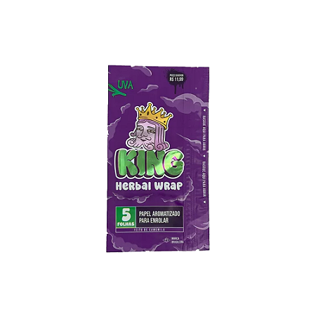 King Herbal Wrap - Uva (Pacote com 5 Folhas)