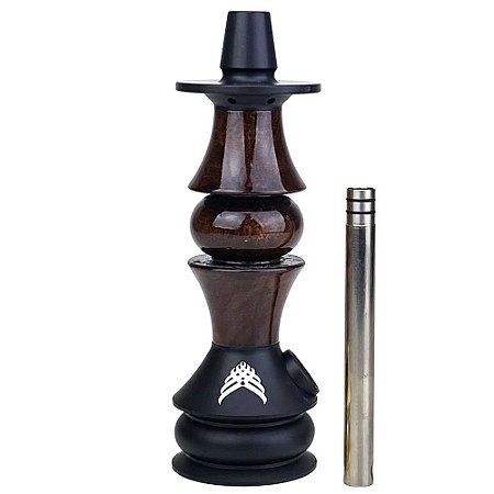 Stem Narguile Marajah Hookah Umbrella Nano Preto/Marrom Brilhante